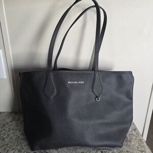 Michael Kors Black Leather Tote Bag